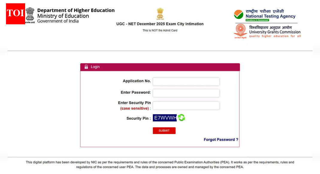 UGC NET December 2025 city intimation slip: NTA issues important notice for students, details here