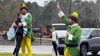 Viral video: Father surprises daughter on Christmas dressed as an elf; the gesture leaves the daughter "embarrassed"