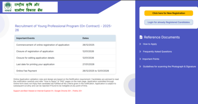 NABARD YP application process 2025 started at nabard.org: Direct link to apply here