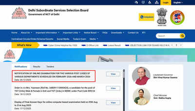 DSSSB online exam schedule February–March 2026 released for Assistant Teacher, PGT, TGT and other posts; download PDF here