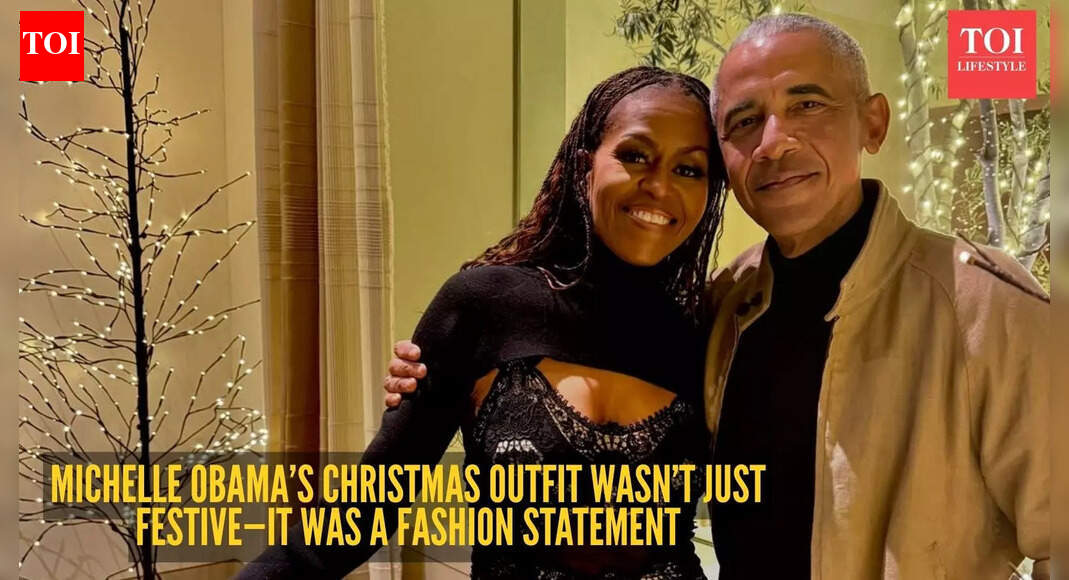 Michelle Obama just redefined Christmas dressing in a black lace dress - and honestly, we’re officially obsessed