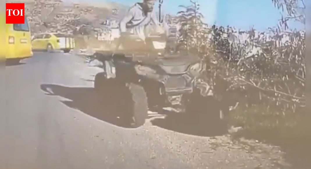 Watch: Israeli settler rams ATV into Palestinian offering prayer; arrested
