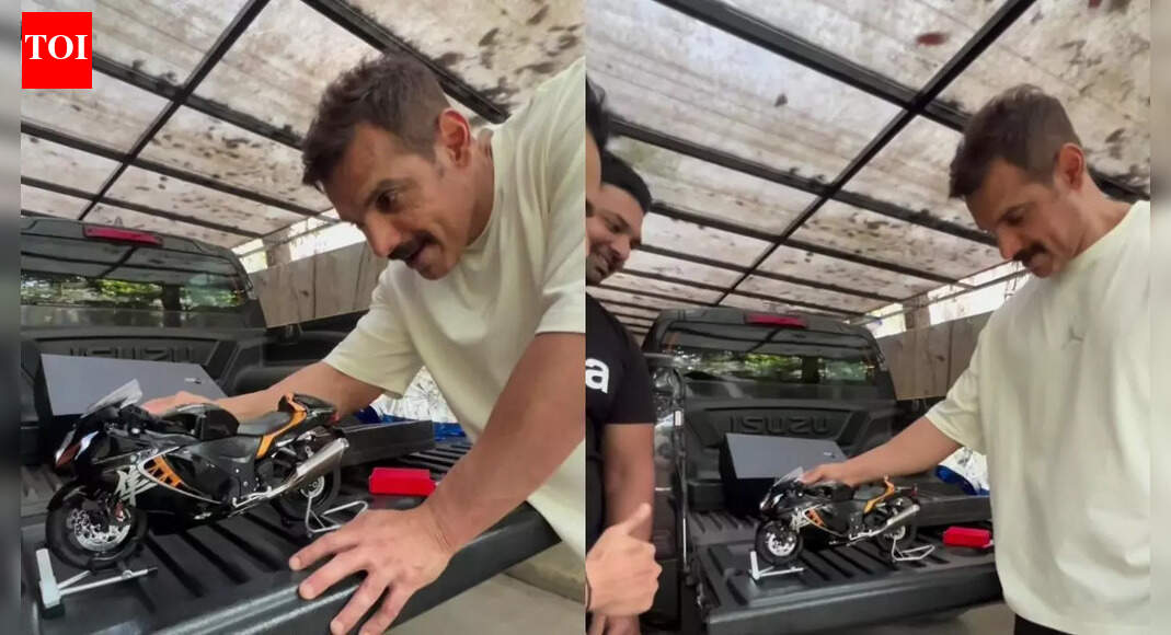 John Abraham’s fan gifts him a functional mini Hayabusa bike; video goes viral