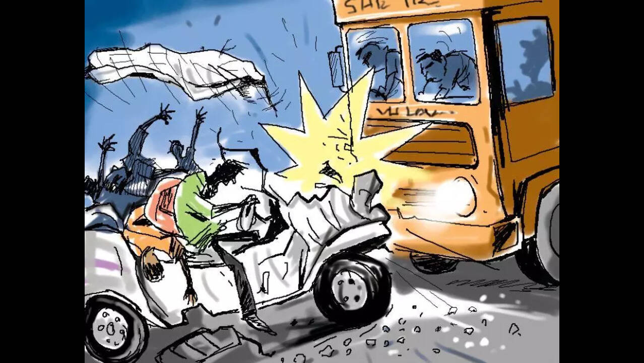 Three friends die, one critical after car hits truck near Neemuch | Indore  News - The Times of India