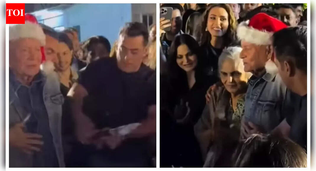 Salman Khan holds father Salim Khan's hand while cutting 60th birthday cake; Iulia Vantur joins Khan family in singing for superstar - WATCH