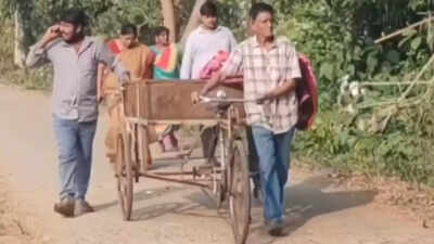 Watch: Woman dies at Andhra health center; family forced to carry body in rickshaw as hospital denies ambulance