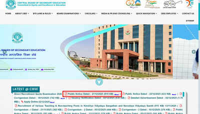 CBSE Group A, B, C applications close today; edit window opens 29th December, check direct link and details here