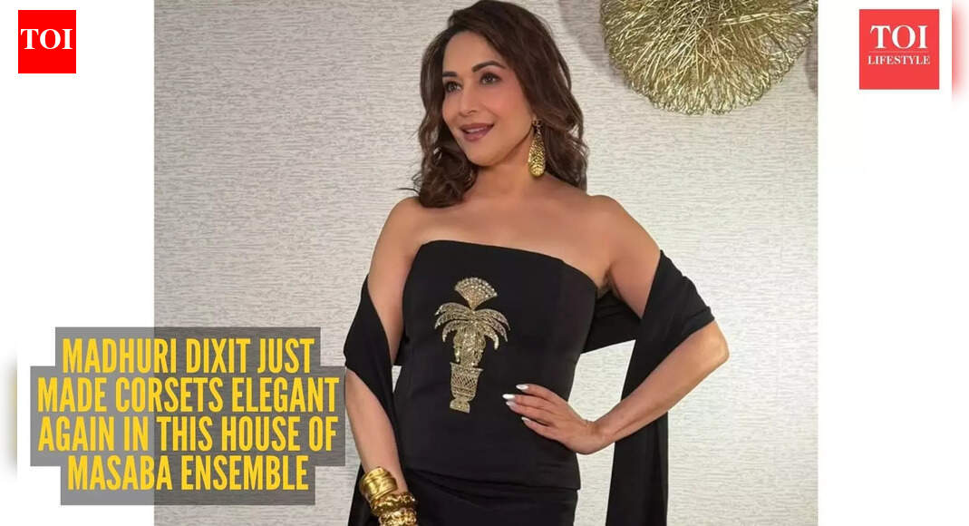 Madhuri Dixit proves corsets have no age limit in this striking House of Masaba ensemble