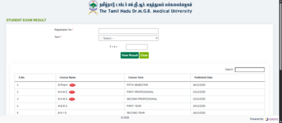 Tamil Nadu Dr MGR Medical University result 2025 released at tnmgrmu.ac.in: Check direct link to download here
