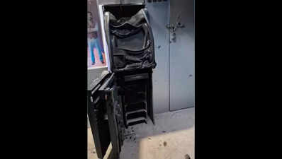 Burglars strike at 2 ATMs in Nizamabad, make away with Rs 30L