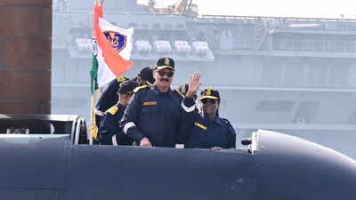 President onboard INS Vaghsheer: Droupadi Murmu takes submarine sortie at Karwar naval base - see pics