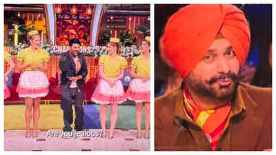 The Great Indian Kapil Show 4: Kapil Sharma makes an entry with 4 girls; Navjot Singh Sidhu teases 'Arre Kapil 4 kilo wajan kya kum kar liya 4-4 leke ghum raha hai'
