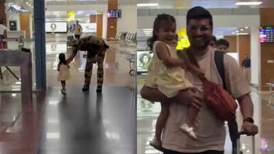 CISF officer’s thoughtful gesture as a little girl rushes to meet her father at the airport goes viral; watch