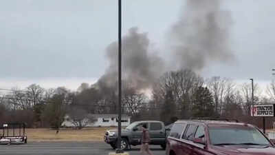 Watch: Two helicopters collide mid-air and crash in US; video shows thick smoke billowing from ground