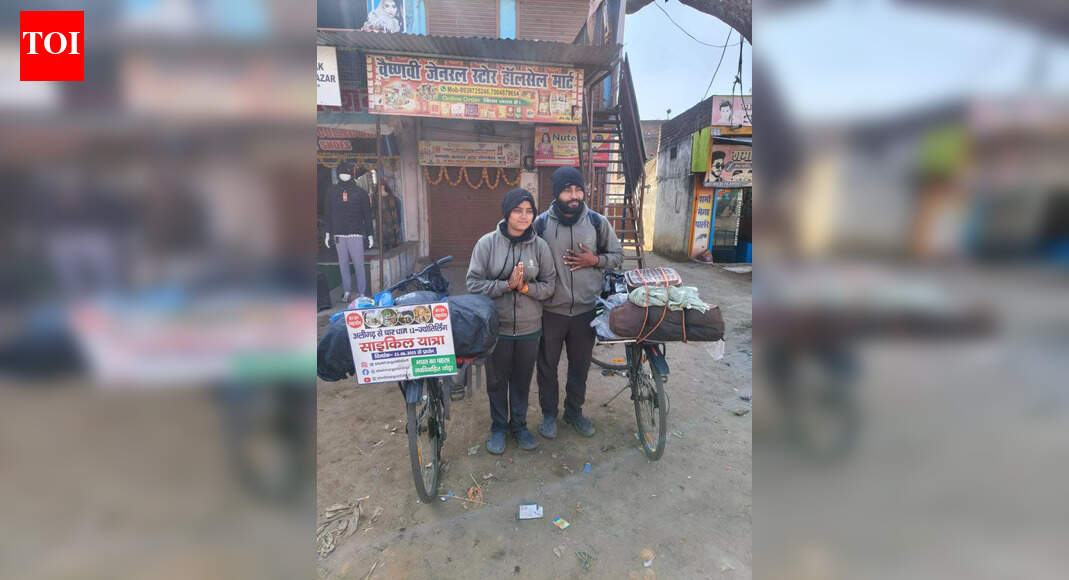 Newly Married Couple Cycles 16,000 Km for Spiritual Pilgrimage to 12 Jyotirlingas & Char Dham