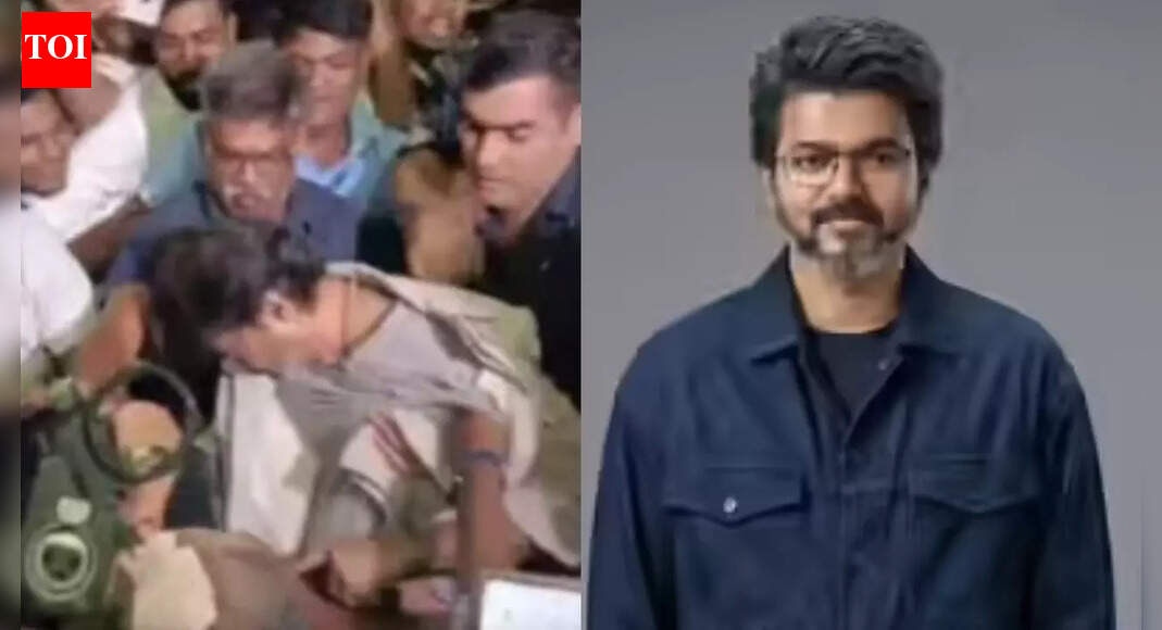 Chennai airport mishap: Vijay gets mobbed as fans rush to get a glimpse of him - video