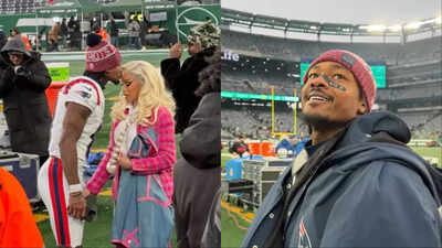 Stefon Diggs scans the stands searching for Cardi B after New England Patriots’ big 42-10 win over New York Jets