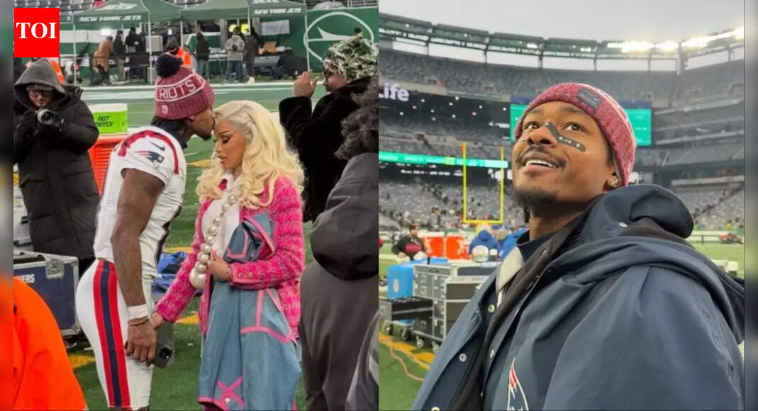 Stefon Diggs looks for Cardi B after Patriots’ 42–10 win over Jets