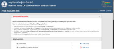 NBEMS FMGE December 2025 final application correction window opens at natboard.edu.in: Check direct link and list of editable fields here – The Times of India