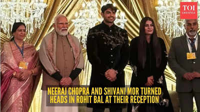 Neeraj Chopra & Shivani Mor’s Rohit Bal reception look proves that quiet luxury can still steal the spotlight