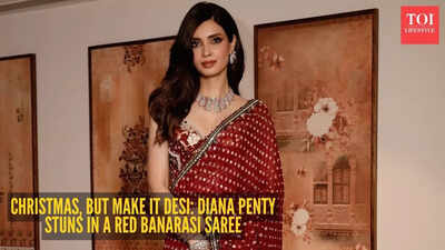 Forget gowns, Diana Penty’s sindoori red Banarasi saree is our party fashion fantasy