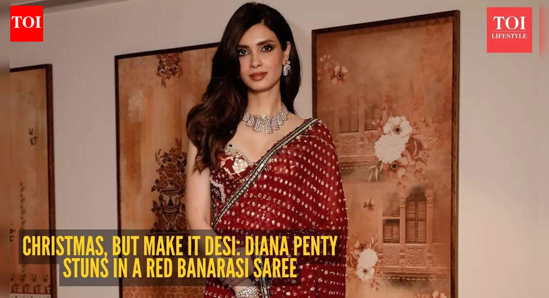 Forget gowns, Diana Penty’s sindoori red Banarasi saree is our party fashion fantasy