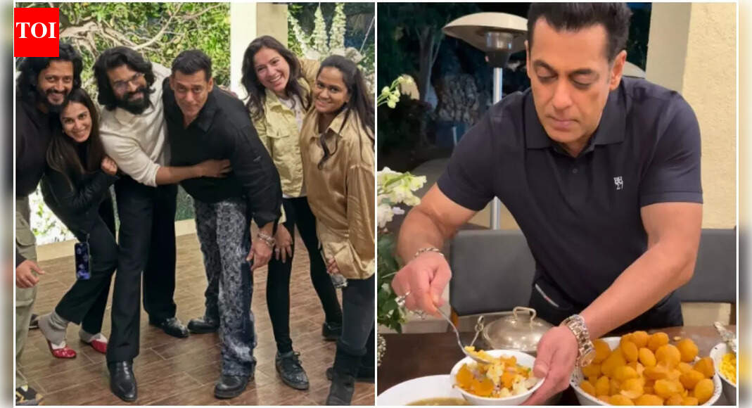 Riteish Deshmukh shares an unseen picture from Salman Khan’s 60th birthday; Genelia Deshmukh drops a video of the superstar making 'Bhau chi bhel'