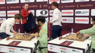Watch: Magnus Carlsen slams table again after loss to India’s Arjun Erigaisi at World Blitz Championship