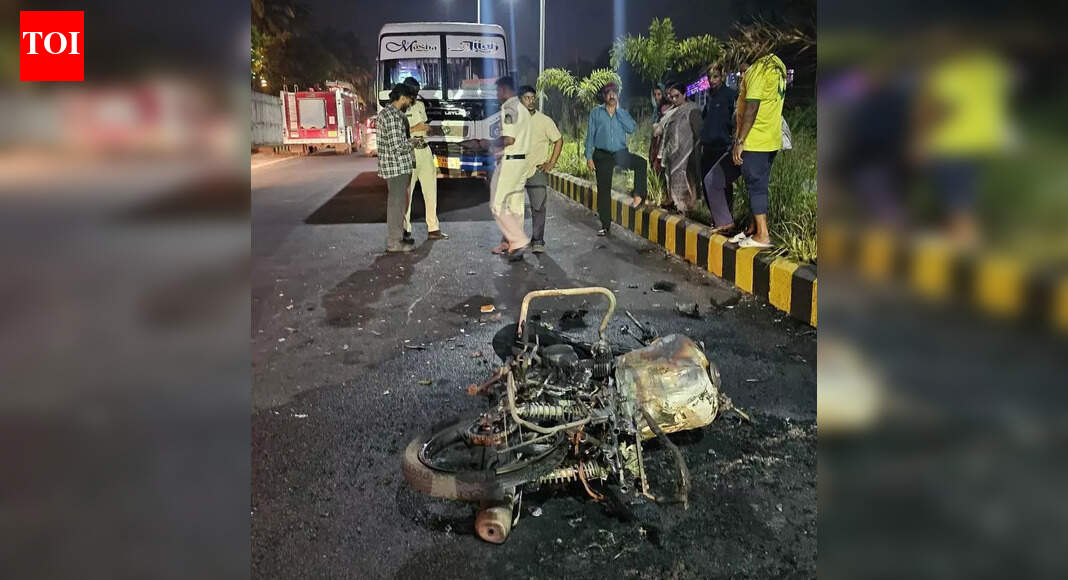 Motorcyclist charred to death after head on collision with bus at Verna