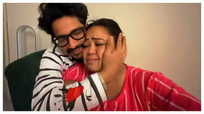 Bharti Singh cries as she battles postpartum emotions after the birth of her second child; husband Haarsh Limbachiyaa comforts her