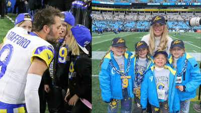 Matthew Stafford lost the Rams vs Falcons battle but his spirits soared on the sidelines pregame when he saw the smiles of his four daughters