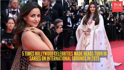 5 times Bollywood celebrities roared in statement sarees on international grounds in 2025