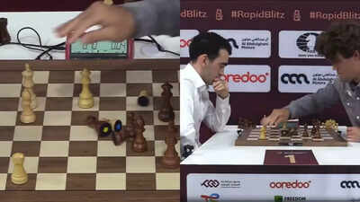 Chess drama! Magnus Carlsen knocks over pieces, handed defeat at World Blitz Championship - Watch