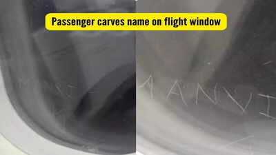 Passenger carves name on an IndiGo flight window; Internet reacts strongly