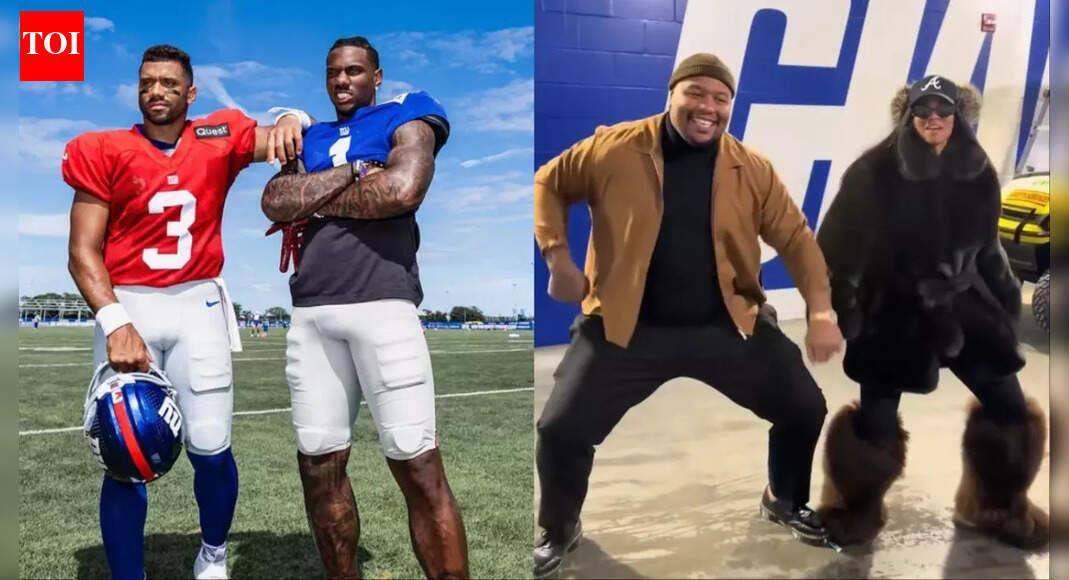 Russell Wilson’s wife Ciara dances with Giants DT Dexter Lawrence even though the QB is behind Jaxson Dart and Jameis Winston