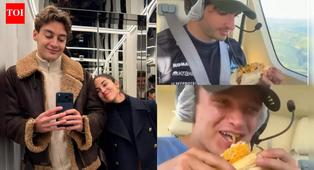 Lando Norris and Carlos Sainz’s mid-air taco competition features in George Russell’s 2025 photo dump, watch