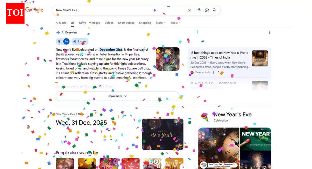 Google celebrates New Year’s Eve 2025 with animated Doodle and interactive search