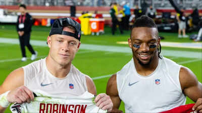 Bijan Robinson and Christian McCaffrey’s friendship is marked by social media shoutouts, mutual respect, and supportive mentorship