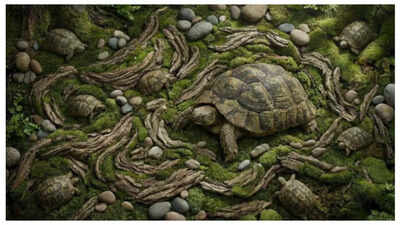 Optical illusion: Only someone with hawk eyes can spot all the hidden tortoises in this picture in under 20 seconds!