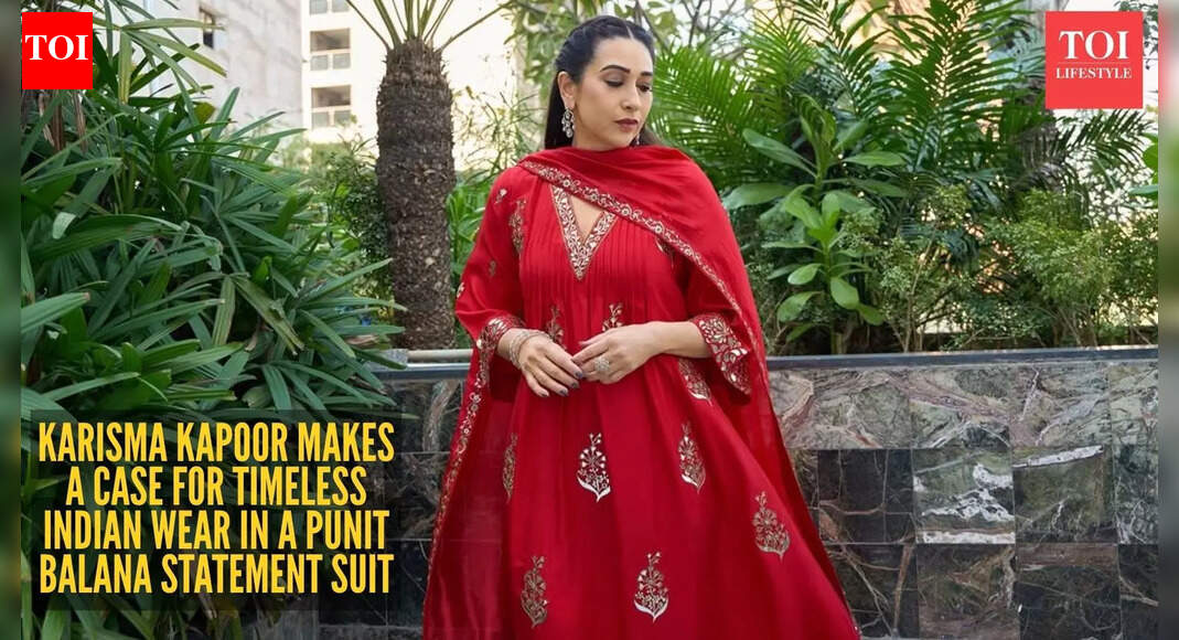 Karisma Kapoor’s red choga look is proof that understated festive fashion always wins
