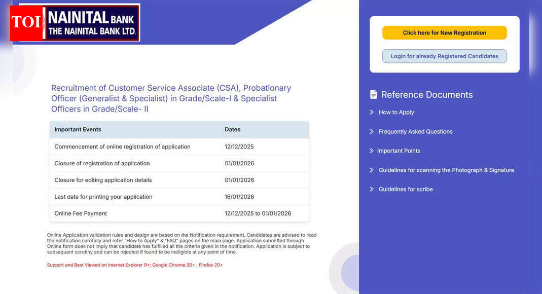 Nainital Bank Recruitment 2025-26 last date today: Apply online for Clerk, PO, SO posts here