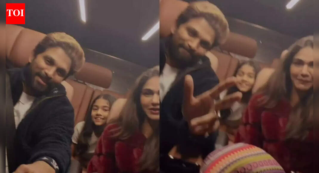 Allu Arjun rings in New Year 2026 with a late-night drive with wife Sneha Reddy and kids