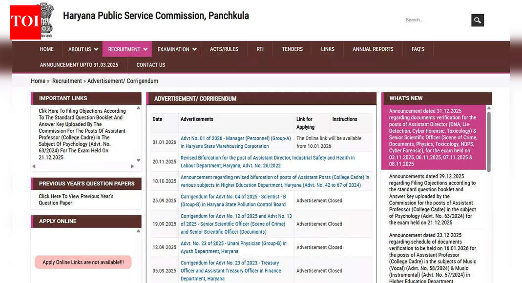 HPSC Exam Calendar 2026 released with January notification dates, vacancies and apply schedule details PDF