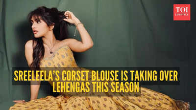 Corset blouses are the season’s biggest ethnic trend, and Sreeleela shows exactly how to wear it