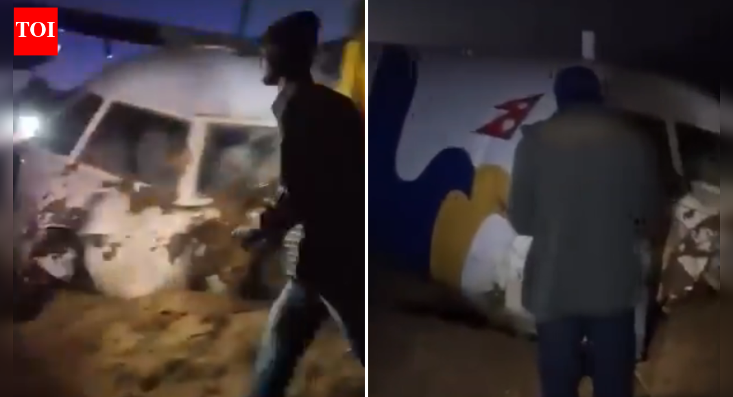 Close call: Plane with 55 onboard skids off runway in Nepal; video shows damaged aircraft