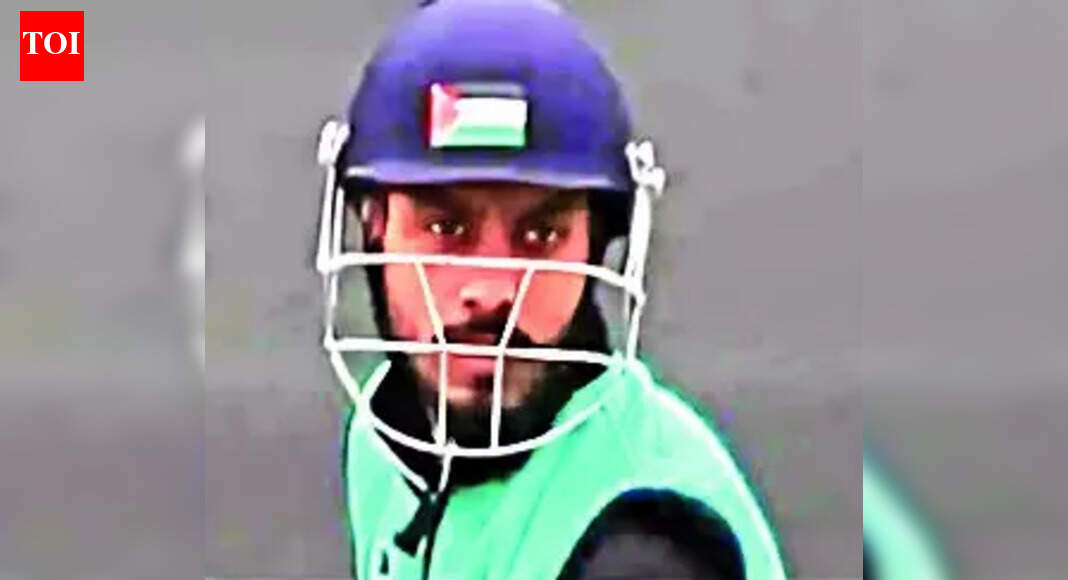Pulwama cricketer wears helmet with Palestinian flag sticker; cops start probe