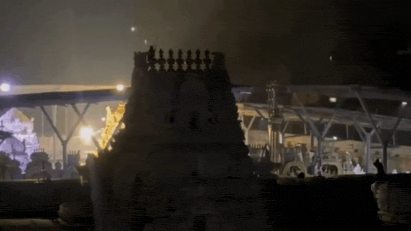 Drunk man climbs Tirupati temple tower, tries to vandalise Kalasams