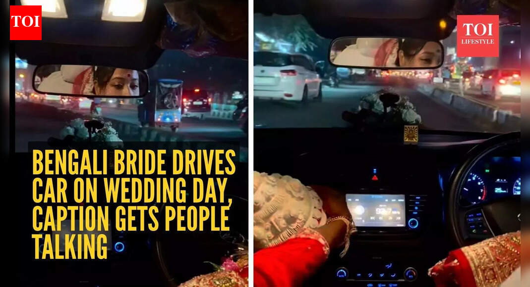 Bengali bride drives car on wedding day, caption gets people talking