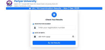 Periyar University Nov/Dec results declared at periyaruniversity.ac.in: Direct link to download scorecards here