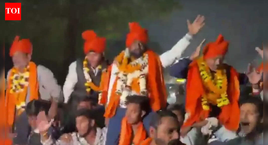 Raipur mall vandalism: Accused get hero’s welcome with garlands, procession; Congress alleges BJP patronage